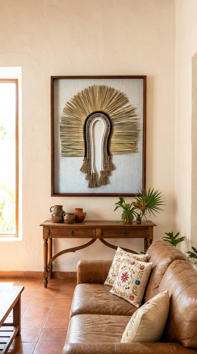 Cuadro Decorativo Palma U - Sakal Macramé