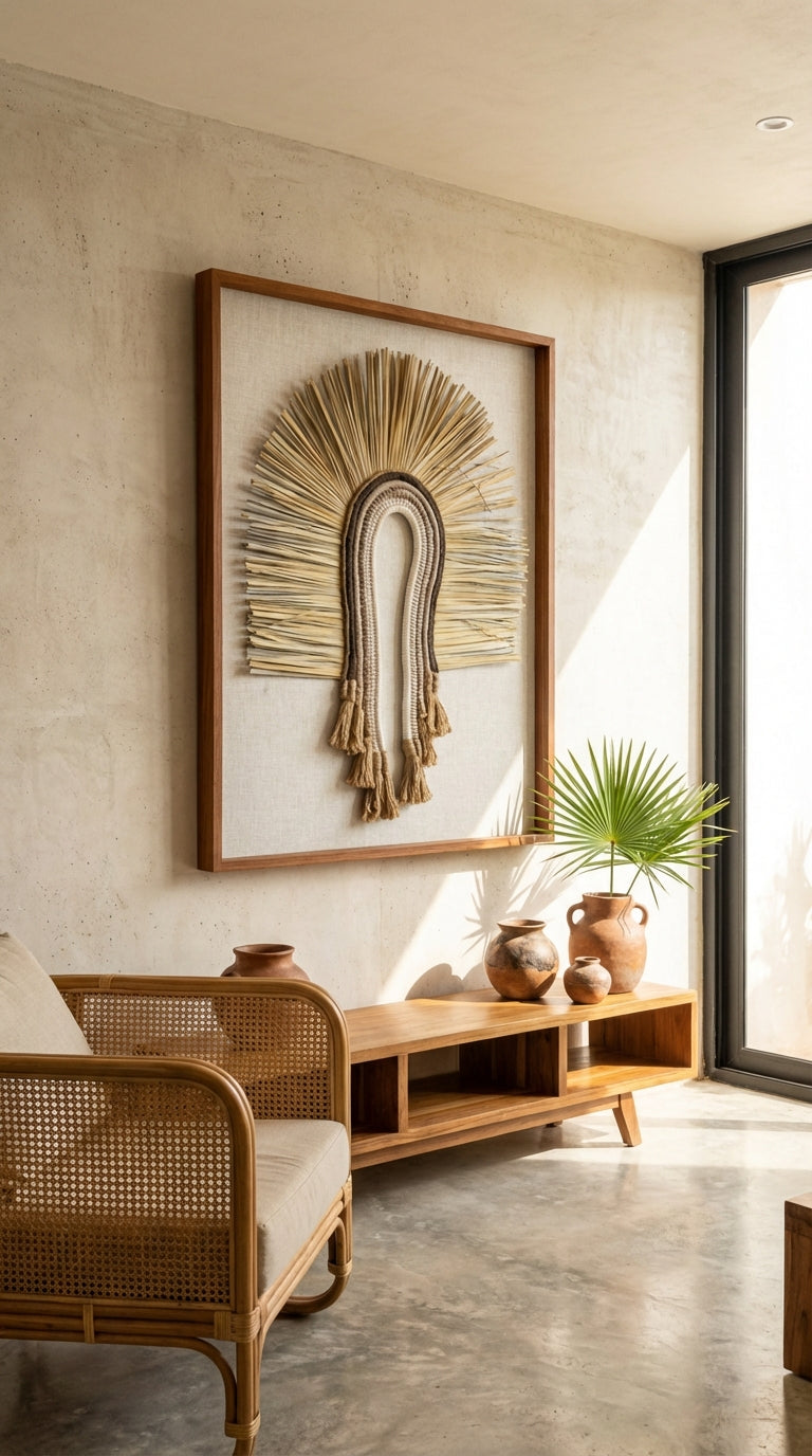 Cuadro Decorativo Palma U - Sakal Macramé