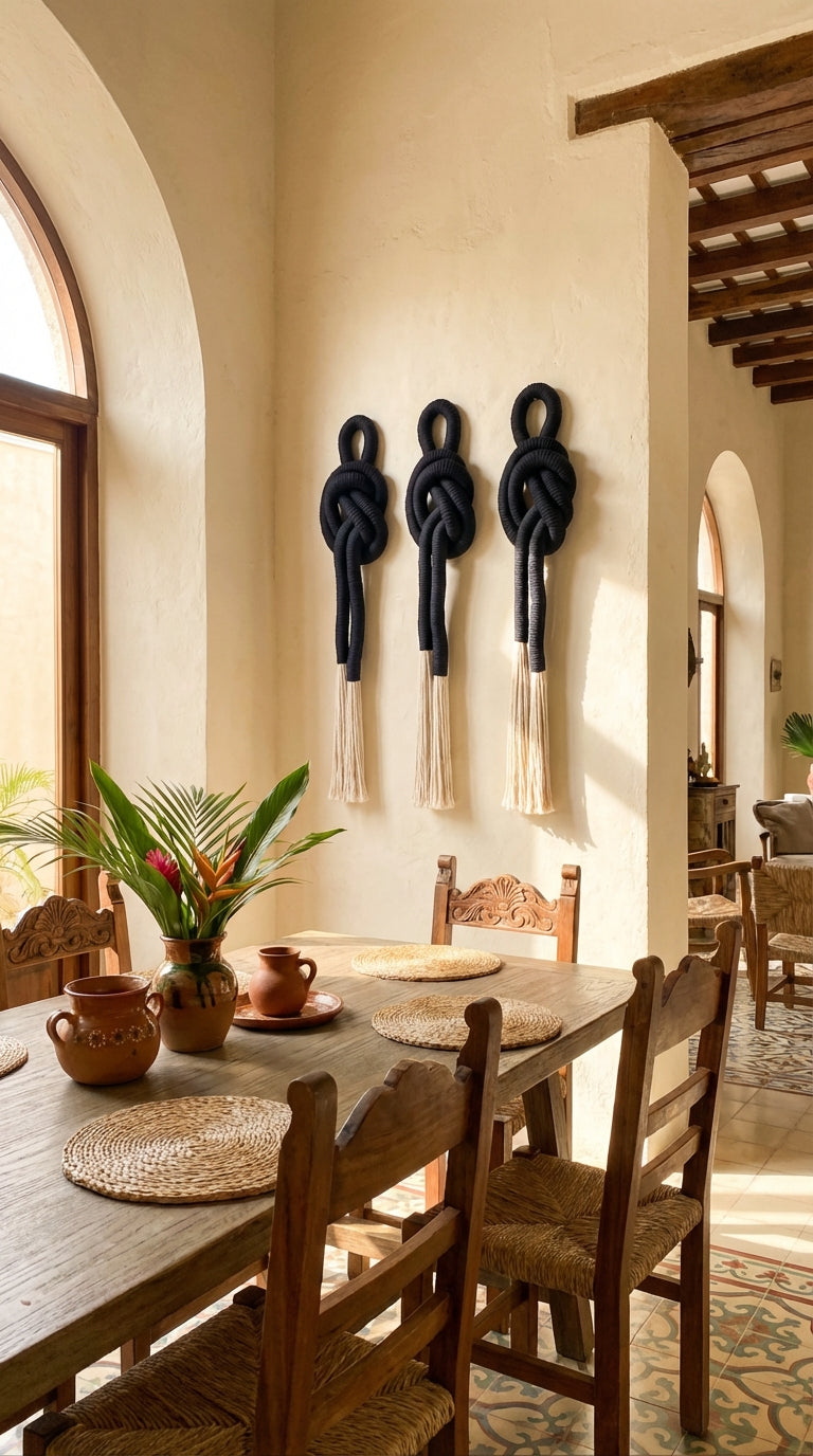 Juego de nudos monocromático - Sakal Macramé