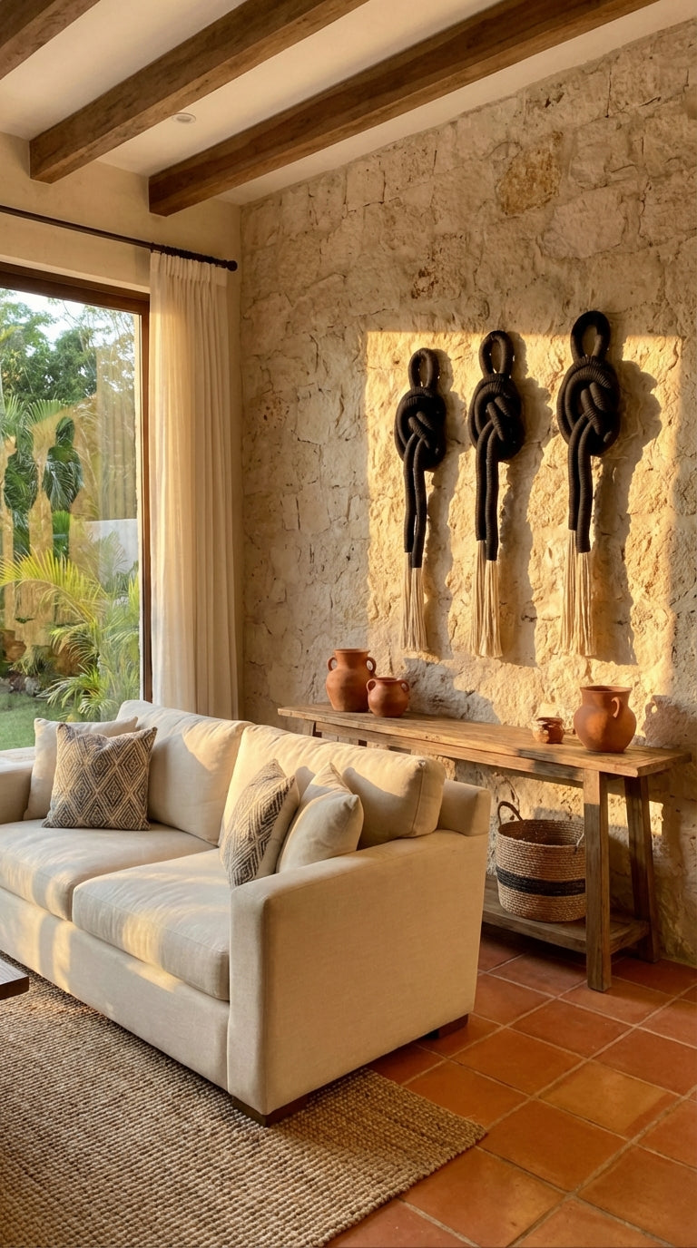 Juego de nudos monocromático - Sakal Macramé