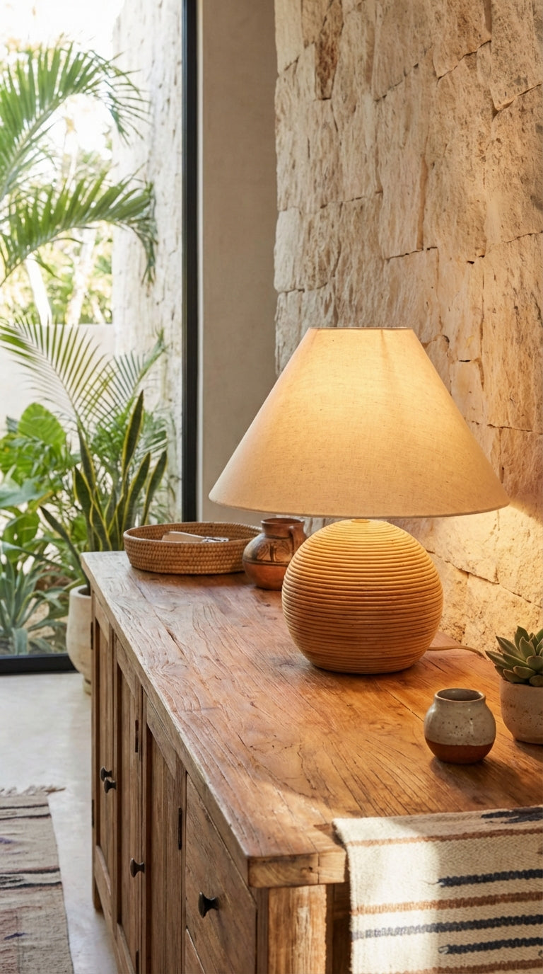 Lámpara de Buró Esfera - Sakal Macramé