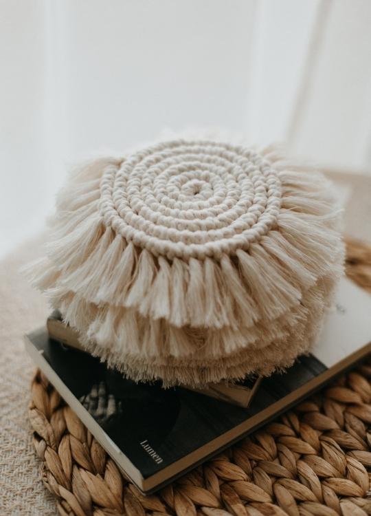 Portavasos de Macrame (4) piezas - Sakal Macramé