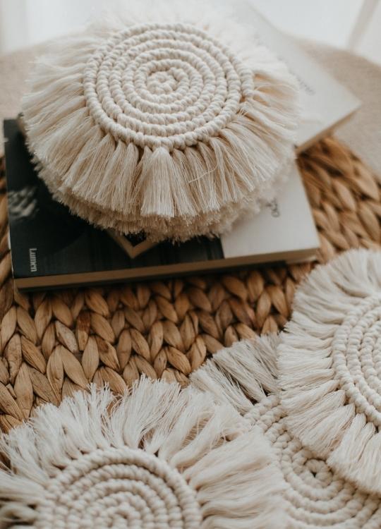 Portavasos de Macrame (4) piezas - Sakal Macramé