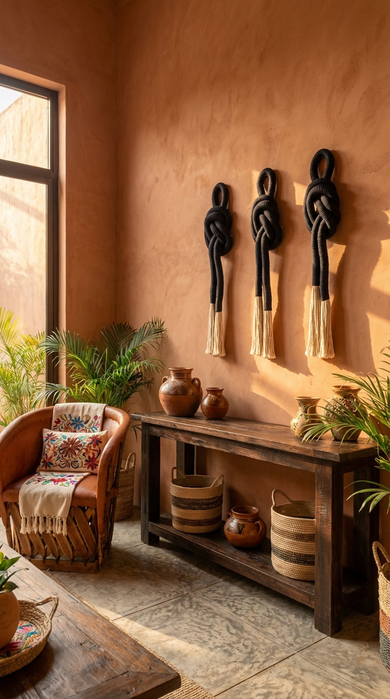 Juego de nudos monocromático - Sakal Macramé