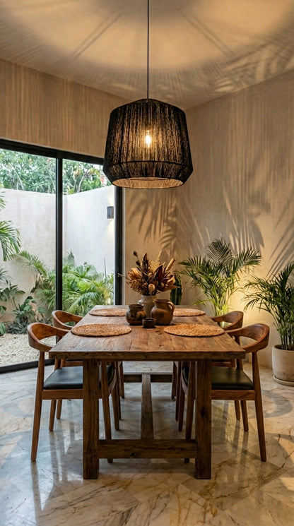 Lámpara Domo Negra - Sakal Macramé