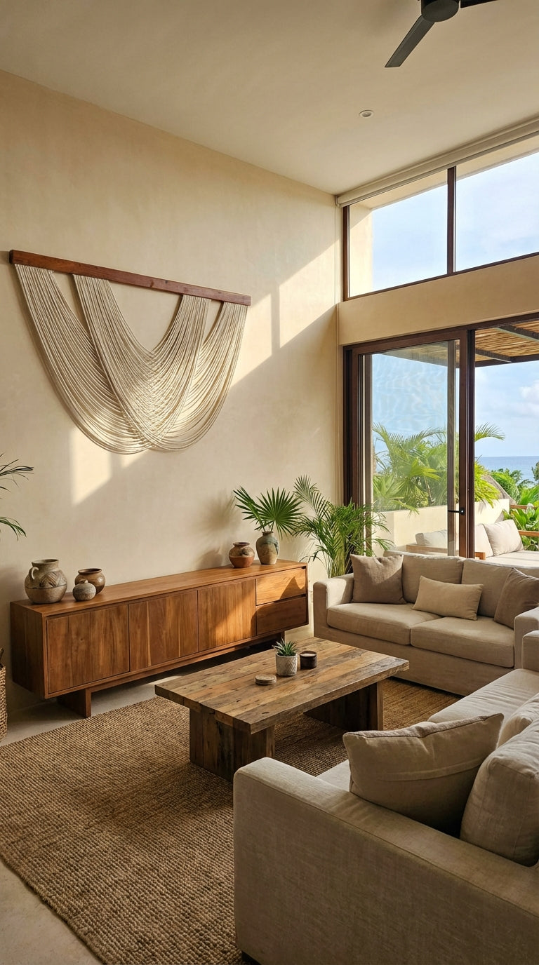 Tapiz Entrelazado Crudo - Sakal Macramé