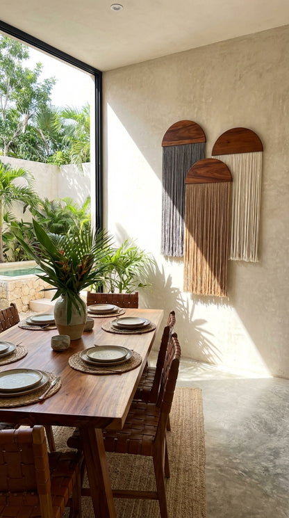 Juego de tapices media luna - Sakal Macramé