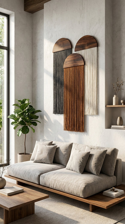 Juego de tapices media luna - Sakal Macramé